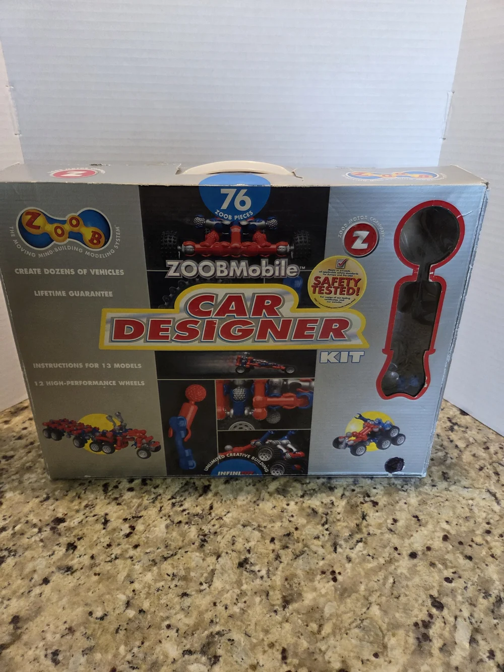 ZOOB MOBILE 76pc Building Construction Toy Car Designer Set Zoobmobile Wheels